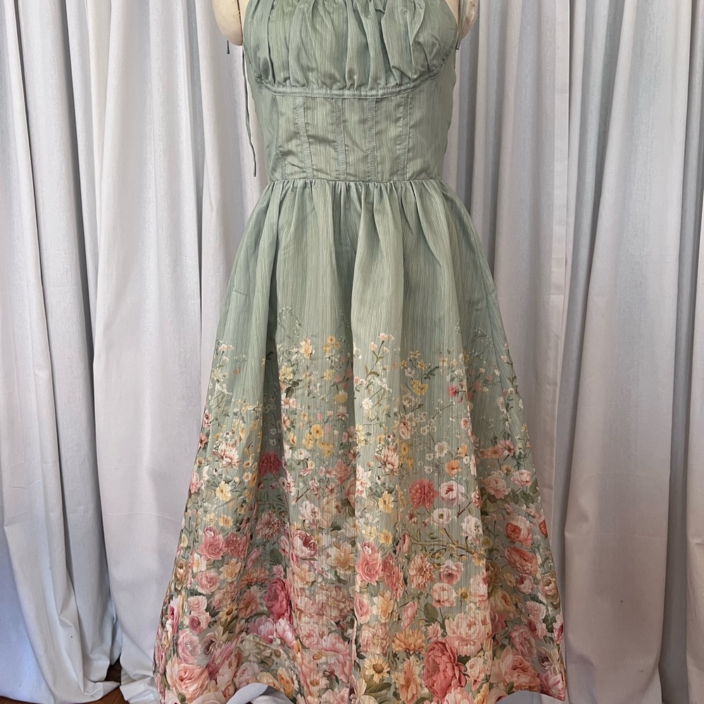 E B Luxe LA NWT Maxi Dress in Green and Pink